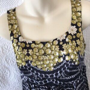 CAbi Pearls & Chains Silk Tank Size XS